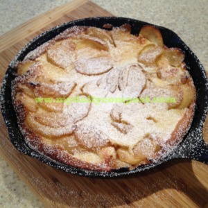 A "Dutch Baby" pancake.  Serve this with a little heavy whipping cream or some good vanilla ice cream ... heaven.